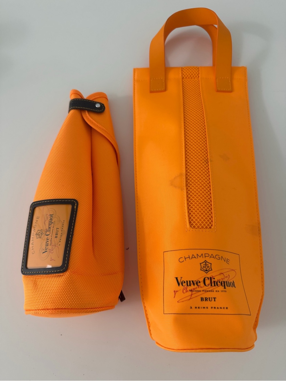 Veuve Clicquot Champagne Cooler in long Bottle Tote & Free new Pouch.